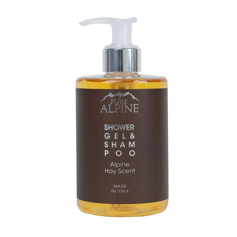Dispenser ricaricabile Shampoo Doccia 300 ml, Fieno Montano Deluxe - Pure Alpine