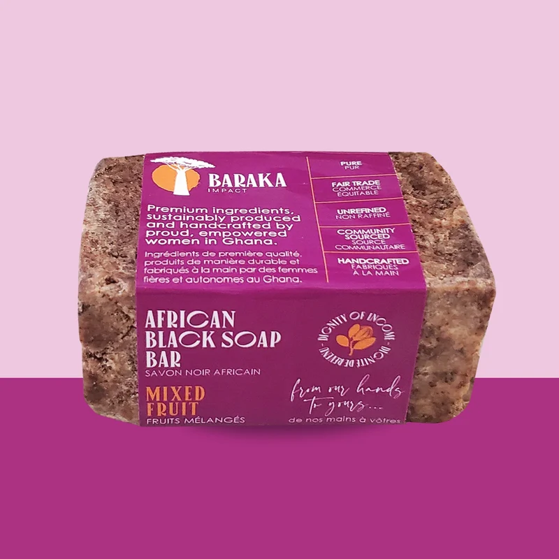 Mixed Fruit Black Soap — Handmade in Ghana with Shea Butter