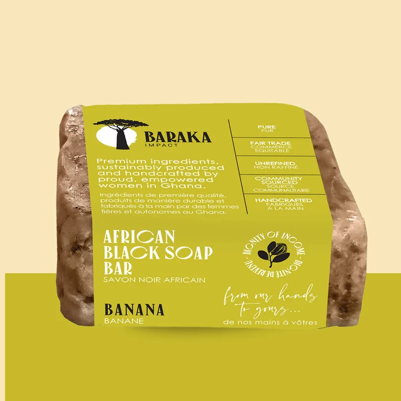 Banana Black Soap — Handmade in Ghana with Shea Butter