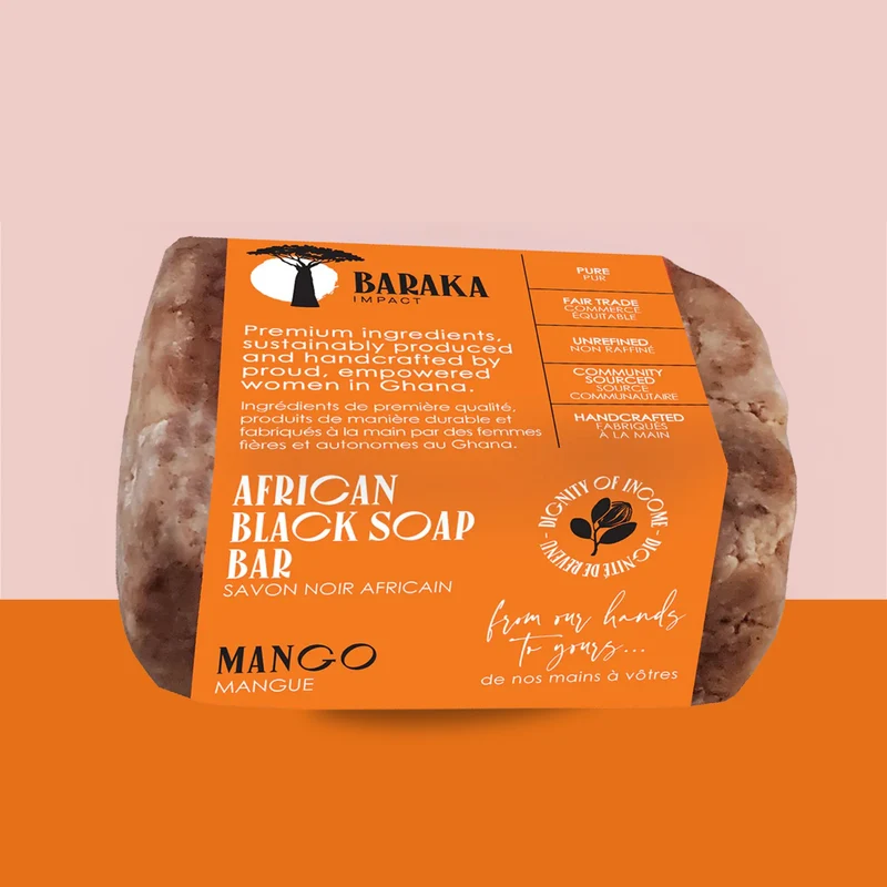 Mango Black Soap — Handmade in Ghana with Shea Butter