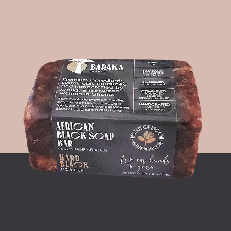 Hard Black Soap — Traditional Handmade Bar from Ghana