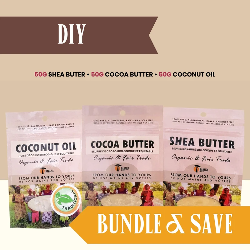 Palm Free Bundle: Shea Butter, Cocoa Butter & Coconut Oil