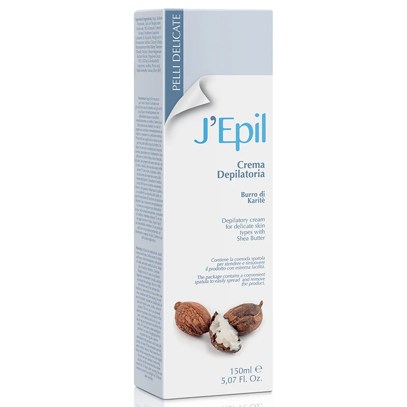 J'Epil Crema Depilatoria al Burro di Karitè per Pelli Delicate