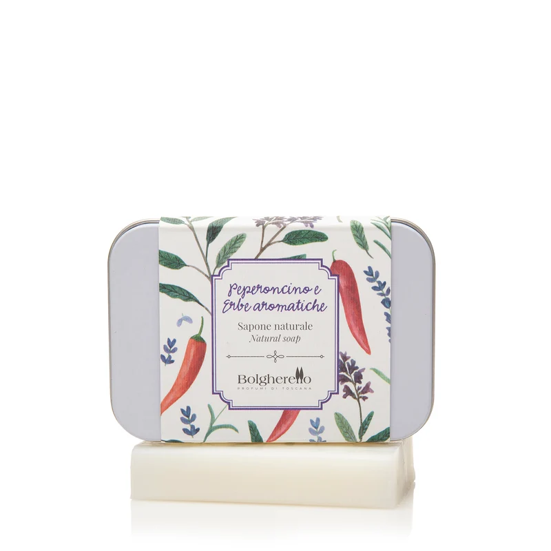 Confezione regalo con sapone naturale peperoncino e erbe aromatiche