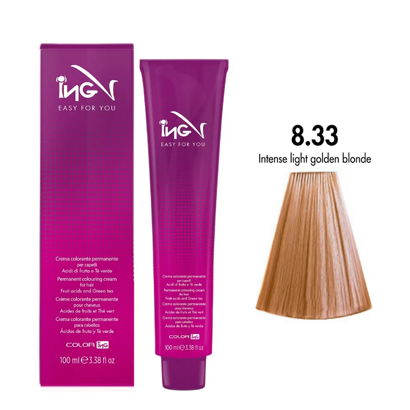 Ing Easy For You Crema Colorante Permanente 8.33 Biondo Chiaro Dorato Intenso 100ml