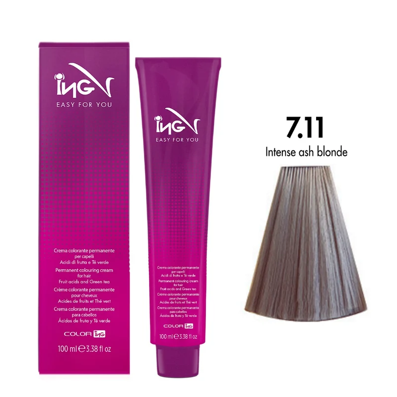 Ing Easy For You Crema Colorante Permanente 7.11 Biondo Cenere Intenso 100ml