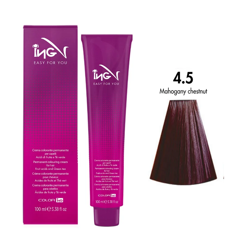 Ing Easy For You Crema Colorante Permanente 4.5 Castano Mogano 100ml