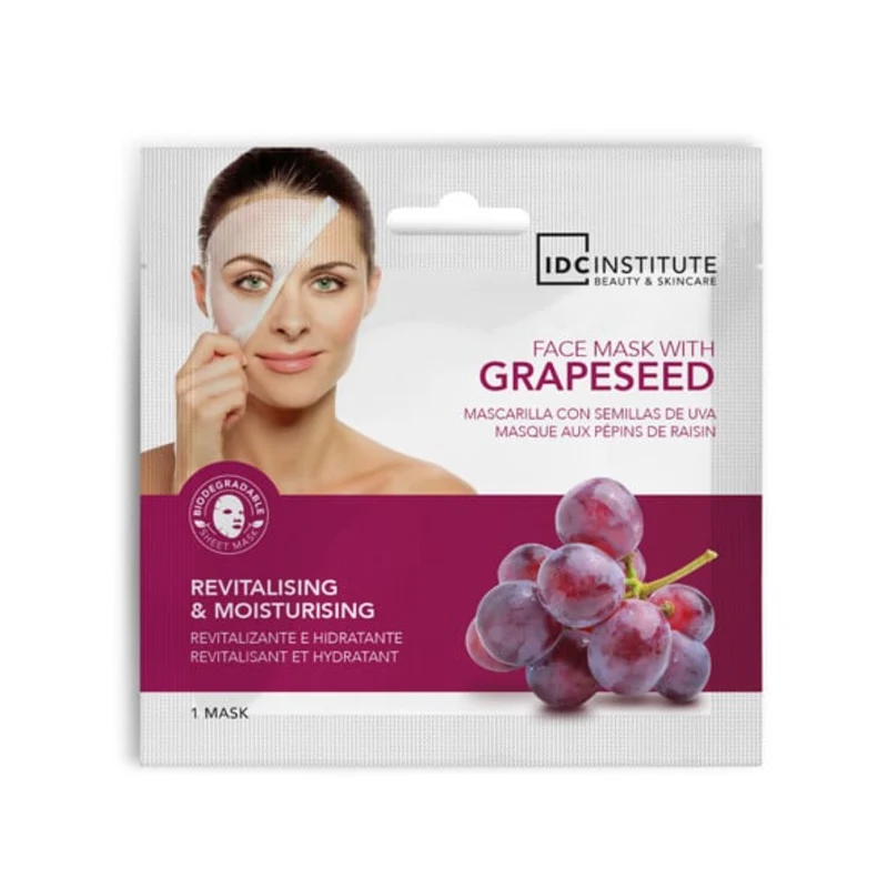 IDC Institute Beauty e Skincare Maschera In Tessuto - Grape Rivitalizzante e Idratante