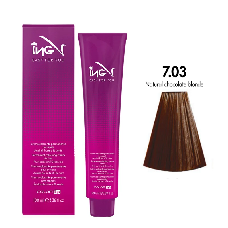 Ing Easy For You Crema Colorante Permanente 7.03 Biondo Naturale Cenere 100ml