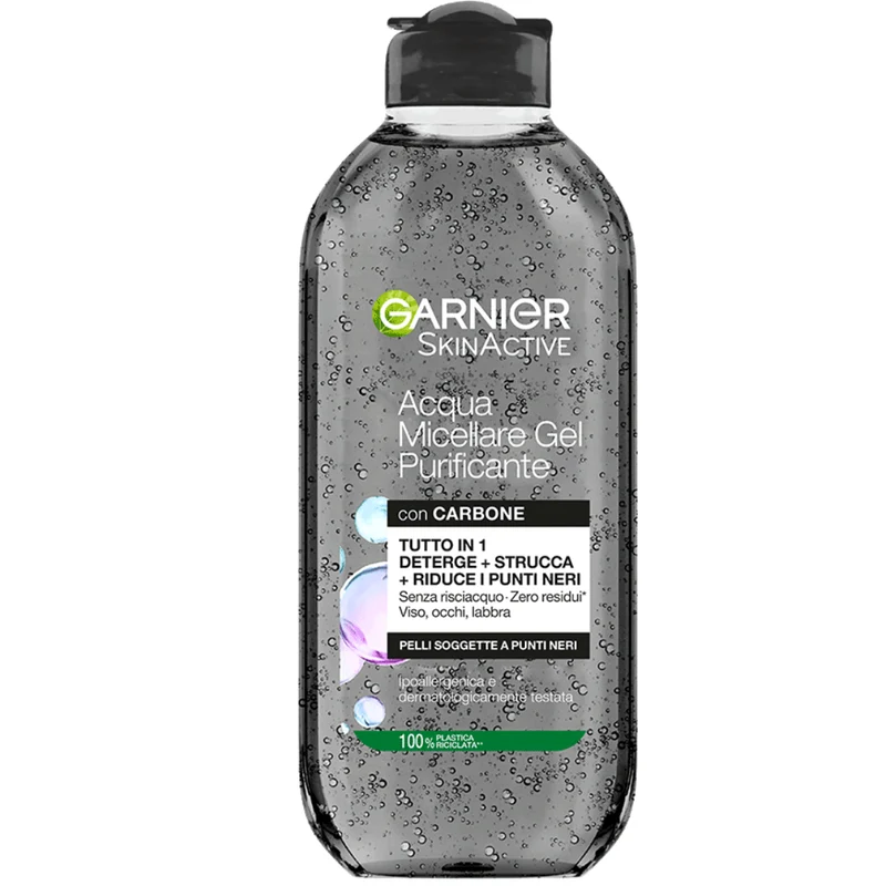 Garnier Skin Active Acqua Micellare Gel Purificante con Carbone - Pelli Soggette a Punti Neri 400ml