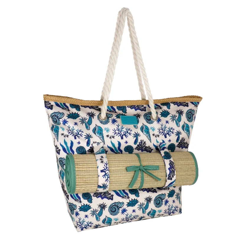 Camomilla Milano Borsa Mare L+ Stuoia Conchiglia Verde