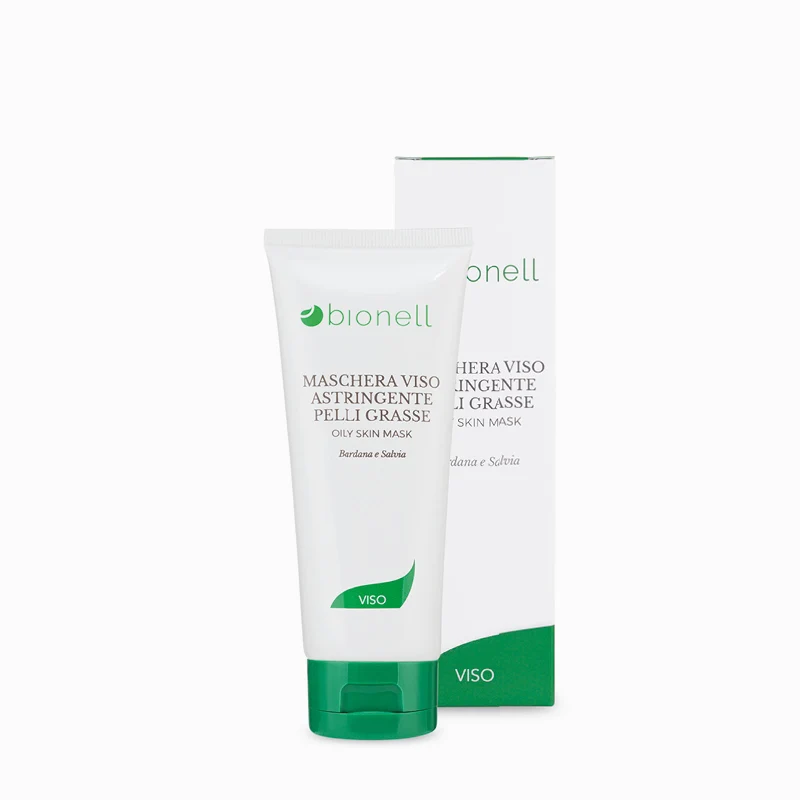 Bionell Maschera Viso Astringente Pelli Grasse - Bardana e Salvia 100ml