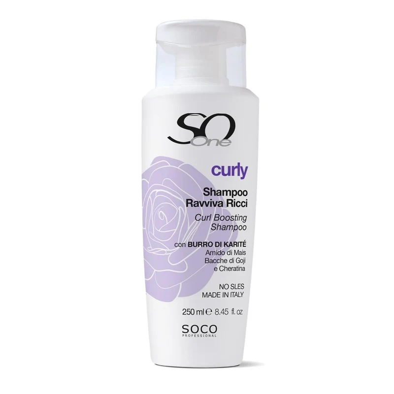 Soco Curly Shampoo Ravviva Ricci Burro di Karitè,Amido di Mais,Bacche di Goji e Cheratina 250ml