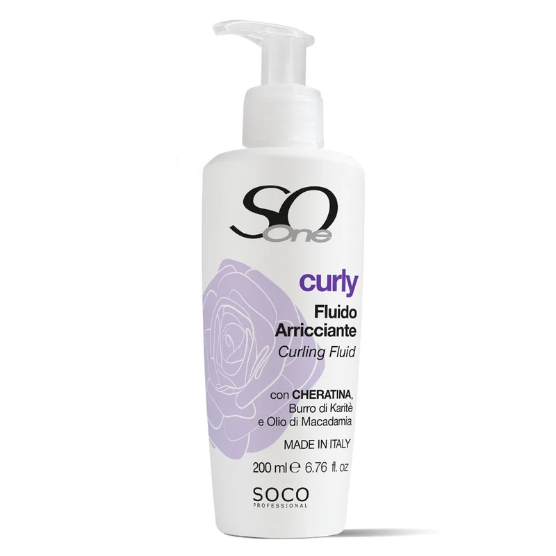 Soco Curly Fluido Arricciante Burro di Karitè,Amido di Mais,Bacche di Goji e Cheratina 200ml