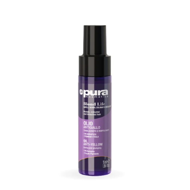 Pura Kosmetica Blond Life Olio Antigiallo Tonalizzante e Rimpolpante 55ml
