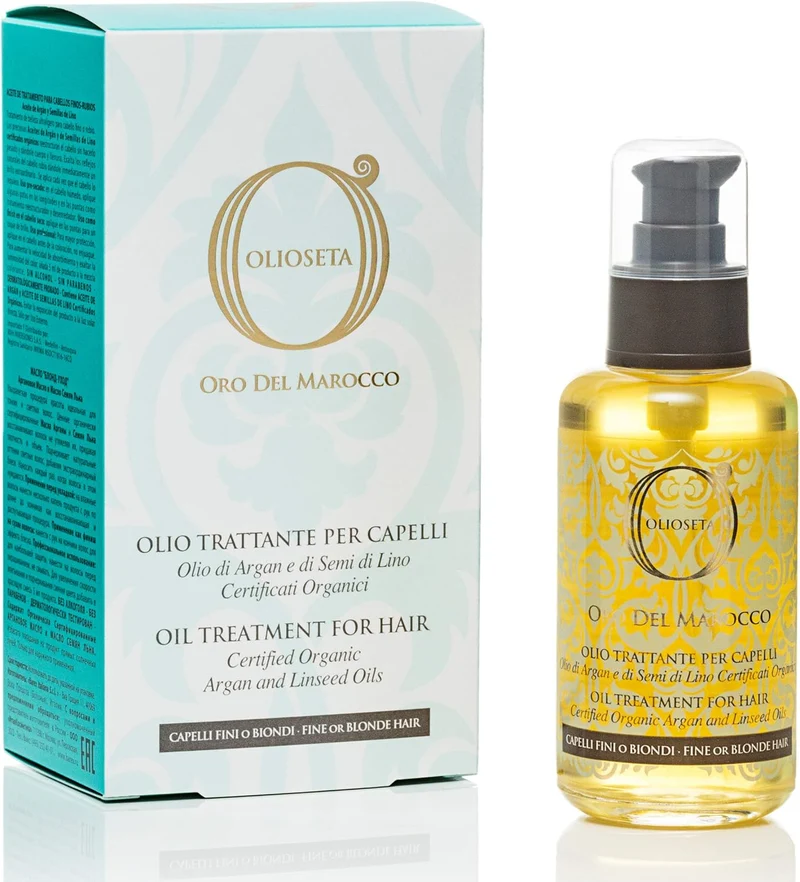 Olio Seta Oro del Marocco Olio Trattante Per Capelli Fini o Biondi 100ml