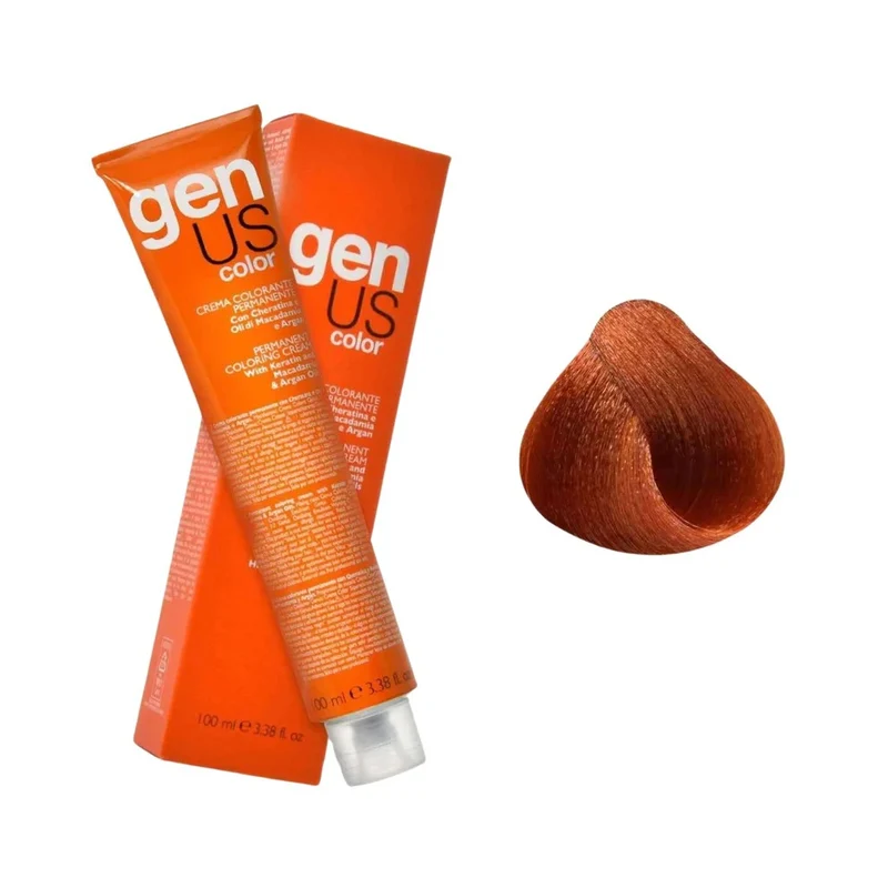 Genus Crema Colorante Permanente - 8.44 Biondo Chiaro Rame Intenso 100ml