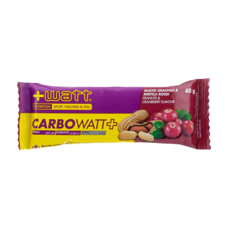 +Watt Carbowatt+ Barretta Energetica Gusto Arachidi & Mirtilli Rossi 40g