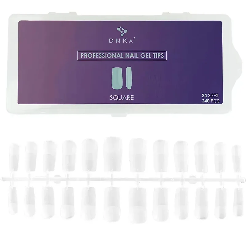 Dnka' Professional Square Nail Tips 240 Pcs 24 Sizes