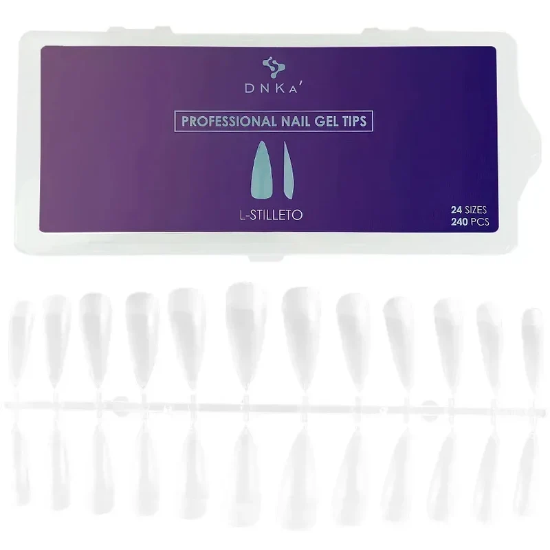 Dnka' Professional L-Stiletto Nail Forms 240 pcs 24 sizes