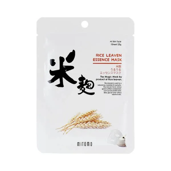 MITOMO Rice Leaven essence mask 26g - Maschera giapponese con crusca di riso