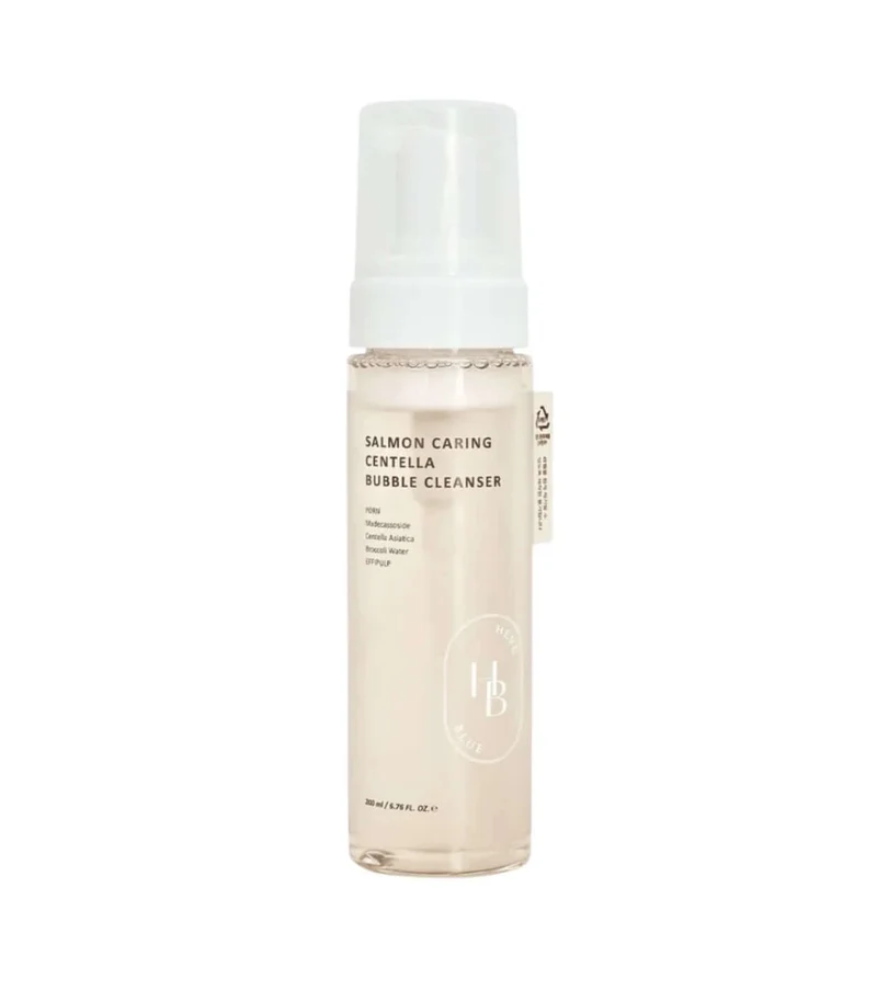 HEVEBLUE Salmon Caring Centella Bubble Cleanser 200ml - Detergente con PDRN e centella