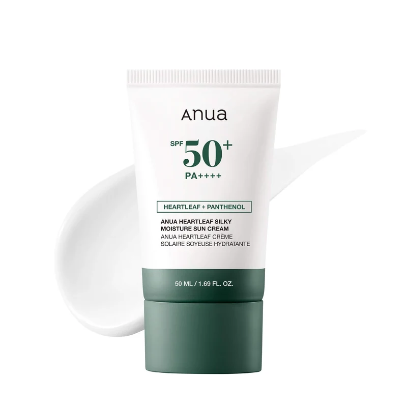 ANUA Heartleaf Silky Moisture Sun Cream SPF50+ PA++++ 50ml – Crema Solare Coreana Lenitiva