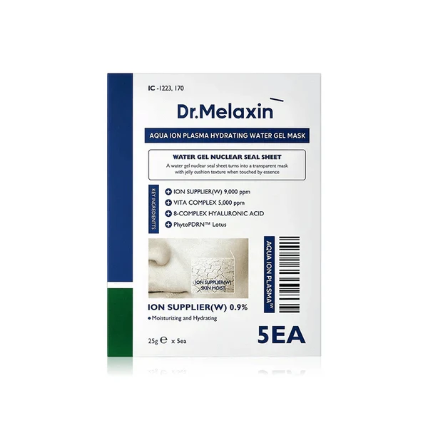 DR.MELAXIN Aqua Ion Plasma Hydrating Water Gel Mask 25g - Maschera viso coreana idratante