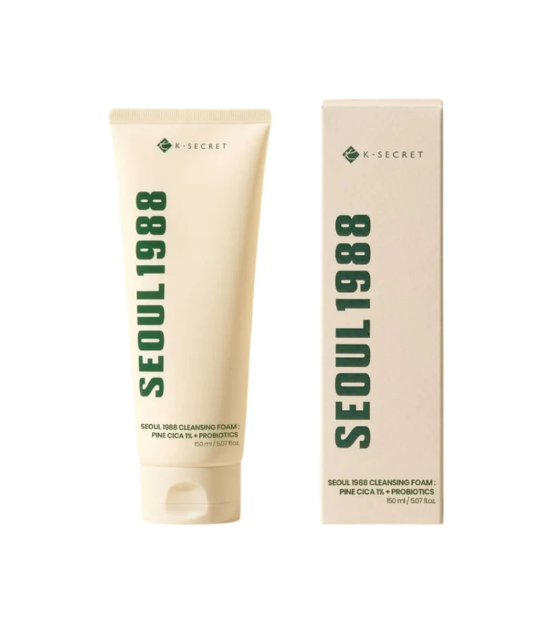 K-SECRET SEOUL 1988 Cleansing Foam : Pine Cica 1% + Probiotics 150ml - Detergente viso con probiotici e aghi di pino