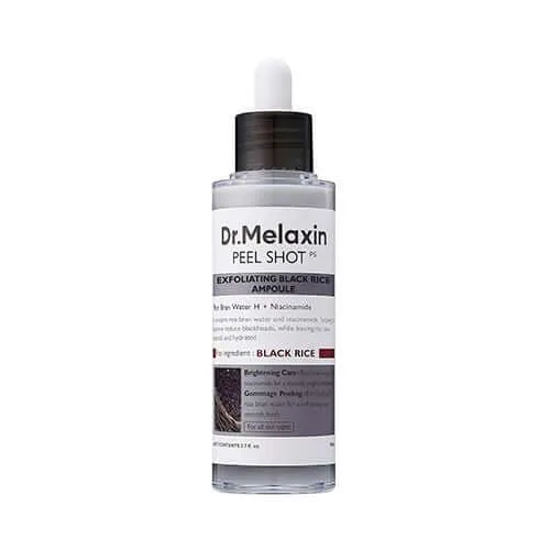 DR.MELAXIN Peel Shot Exfoliating Black Rice Ampoule 80ml - Siero esfoliante al riso nero