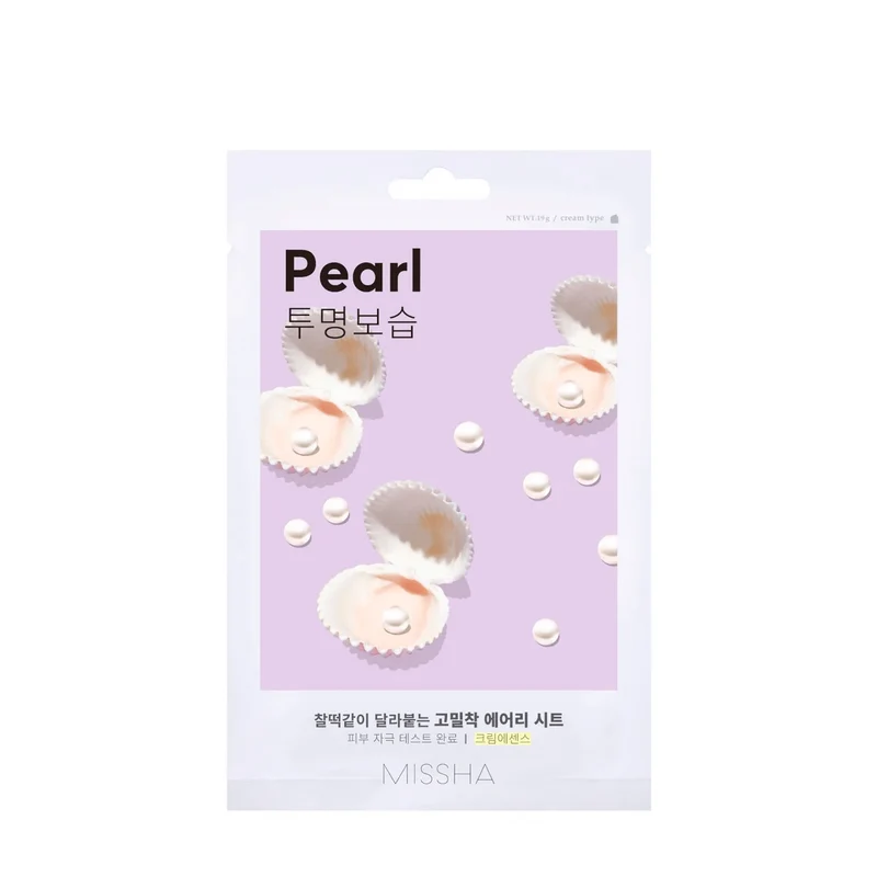 MISSHA Airy Fit Sheet Mask Pearl 19g - Maschera viso illuminante