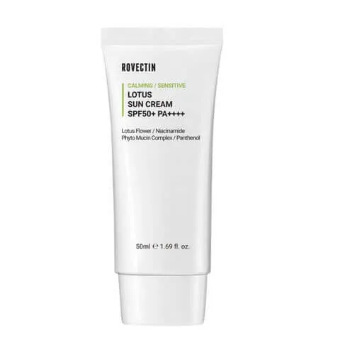 ROVECTIN Calming Lotus Sun Cream SPF 50+ PA++++ - Protezione solare a base di loto