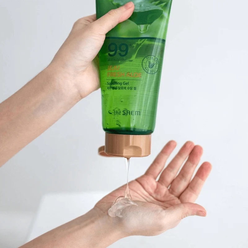 THE SAEM Jeju Fresh Aloe Soothing Gel 99% Tube 300ml - Gel aloe vera viso e corpo