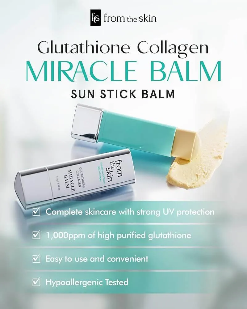 FROM THE SKIN Glutathione Collagen Miracle Balm – SPF 50+ PA++++ - Protezione solare slow-age in stick - 17g