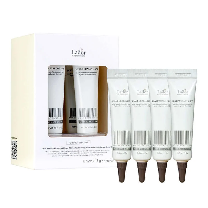 LADOR Scalp Scaling Spa - 4 pezzi per 15g - Fiale esfolianti per il cuoio capelluto