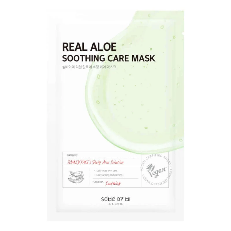SOME BY MI Real Aloe Soothing Care Mask 20g - Maschera viso lenitiva tessuto