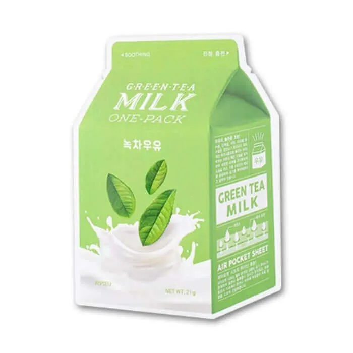 A'PIEU Milk One Pack Set Green Tea Mask 21g - Maschera viso