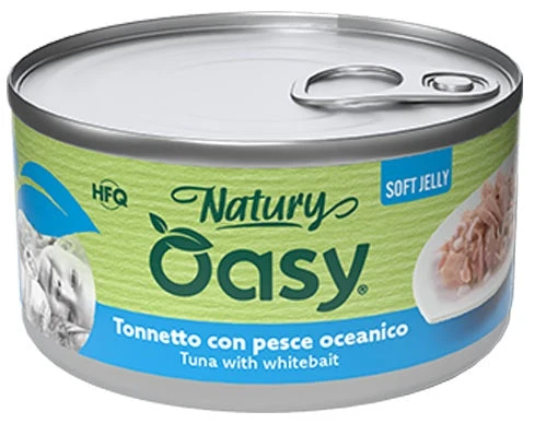 Oasy Wet Cat Natury Soft Jelly Tonnetto con Pesce Oceanico Lattina 150 g