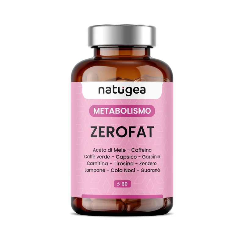 Natugea Brucia Grassi ZEROFAT con 11 attivi: Carnitina, Guarana, Garcinia Cambogia, Caffeina 60 Capsule