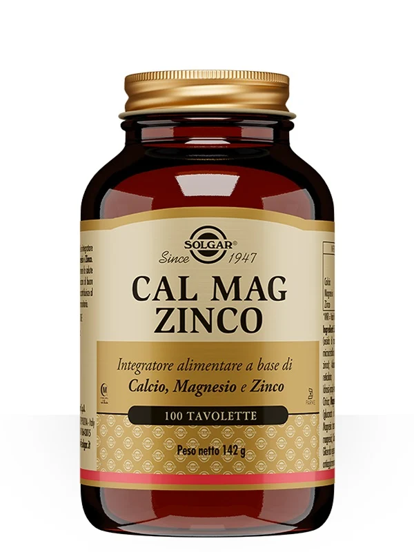 Solgar Cal Mag Zinco 100 Tavolette - Supporto Ossa e Sistema Immunitario