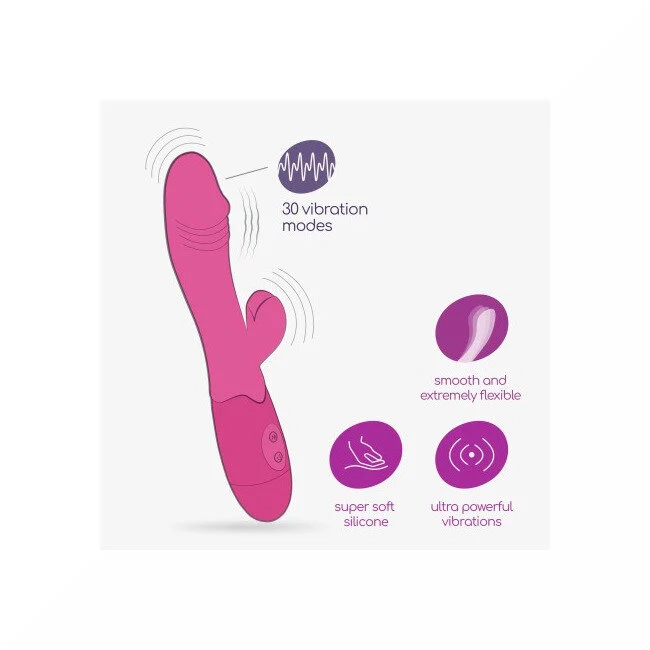 Crushious Vibratore Rabbit Ricaricabile Blossoms Rosa Forte Con Lubrificante A Base D'acqua