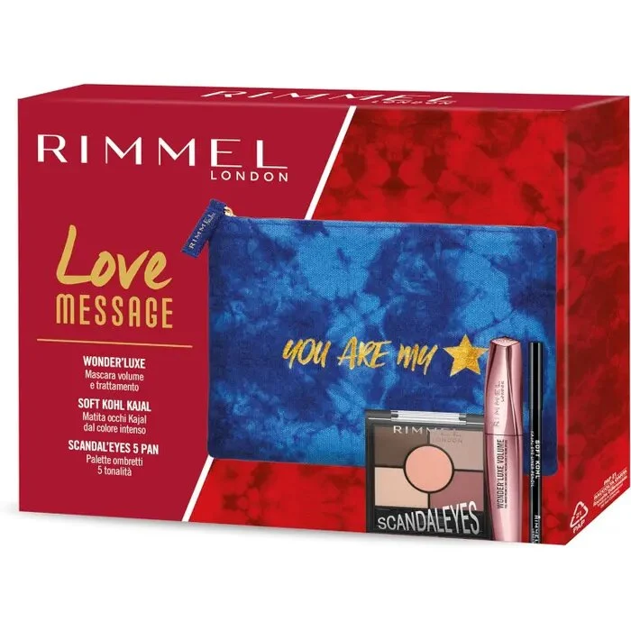 Rimmel Cofanetto Love Message Wonder'Luxe Mascara + Matita Kajal Occhi + Palette Ombretti