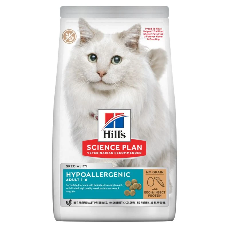 Hill's Science Plan Hypoallergenic Adult Alimento Secco Per Gatti Con Uova E Insetti 1,5Kg
