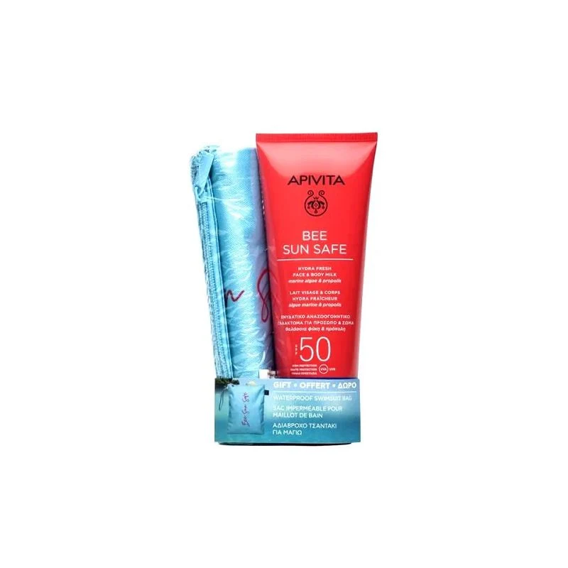 Apivita Bee Sun Safe Hydra Fresh Face & Body Milk SPF50 200ml + Pochette