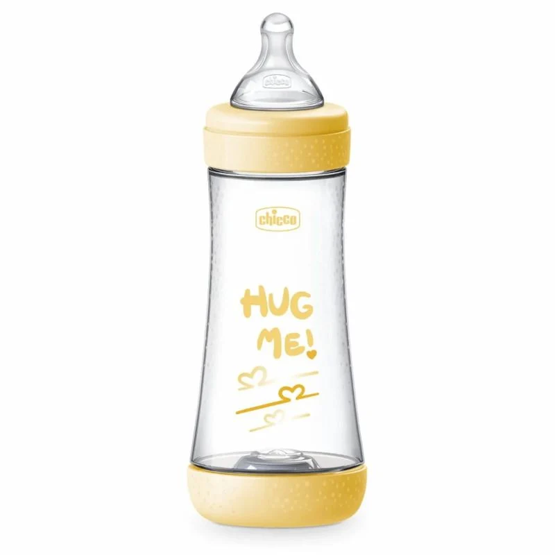 Chicco Biberon Neonato Perfect 5 Giallo Flusso Veloce 300 ml 4M+