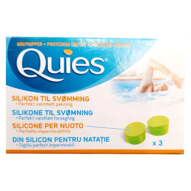 Quies Tappo Auricolare Silicone Nuoto 3 Paia