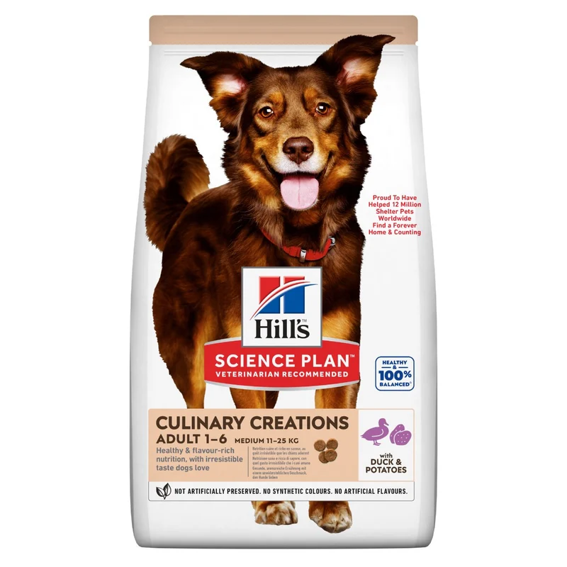 Hill's Science Plan Culinary Creations Adult Crocchette Con Anatra E Patate Per Cani Taglia Media Sacco 2,5 Kg