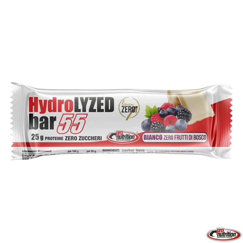 Pronutrition Hydrolized Bar Barretta Proteica Gusto Cioccolato Bianco & Frutti Di Bosco 55g