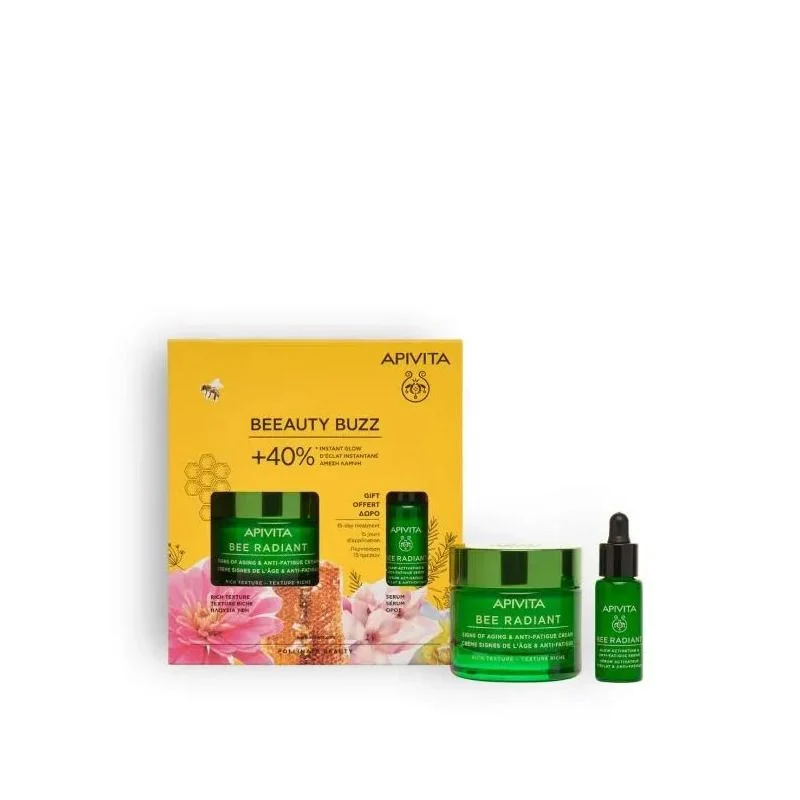 Apivita Set Bee Radiant Crema Ricca 50ml + Siero 10ml