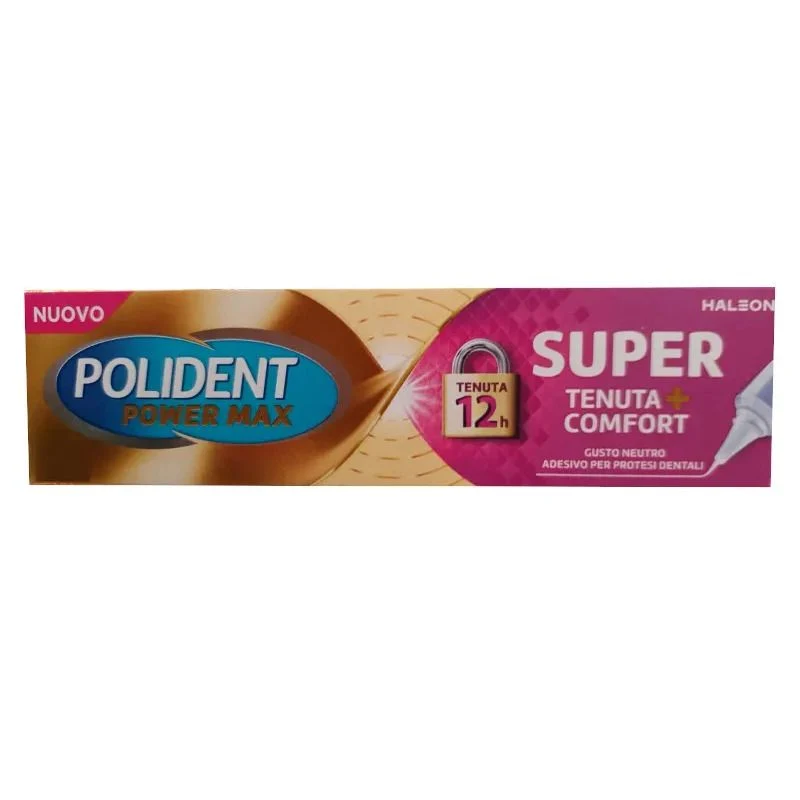Polident Super Tenuta + Comfort Adesivo Per Protesi Dentale Tenuta Giornaliera Gusto Neutro 70g